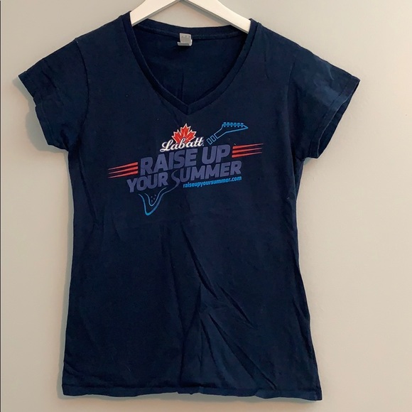 Tops - Labatt Blue raise up your summer Womens Blue Tshirt Size Medium